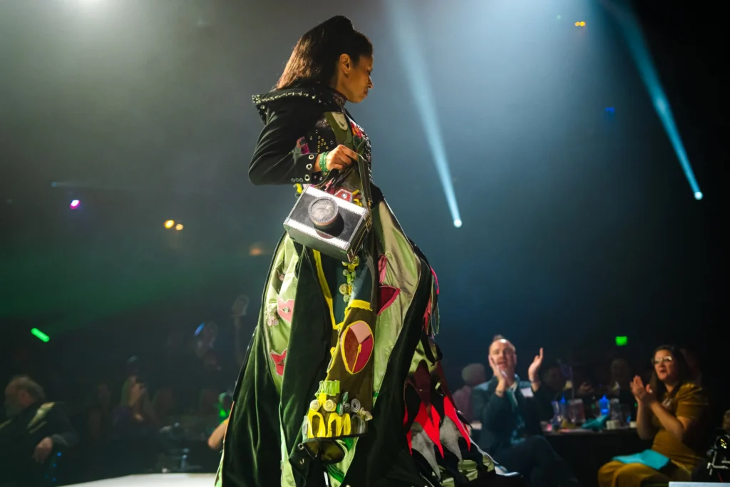 Image of model in costume from the Art for All Ball, 2025.